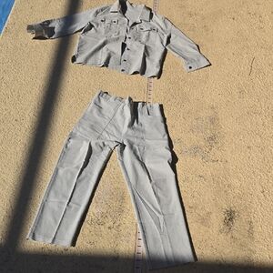 Stylish Two Piece Olive Green Suit